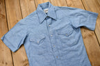 Vintage 1970s LEE Snap-Button Short Sleeve Denim Shirt