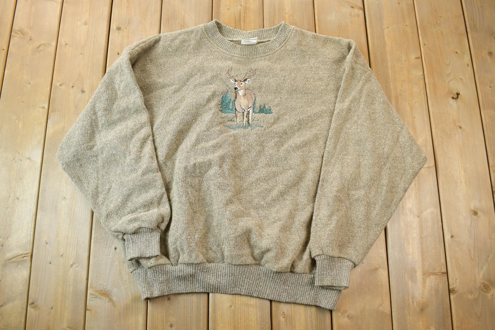 Vintage 1990s Art Unlimited Big Buck Deer Crewneck / Souvenir / Vintage Sweatshirt / Outdoorsman / Wilderness Sweatshirt / Made In USA