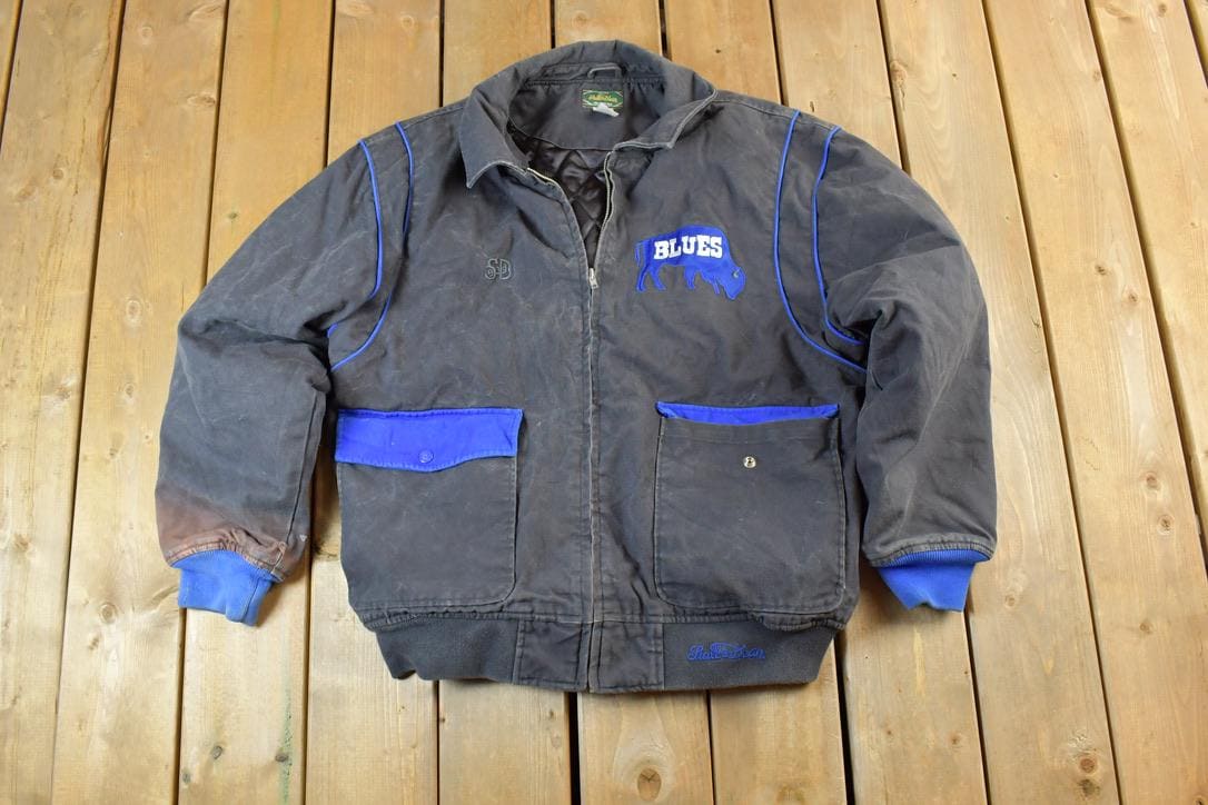Vintage 1990s Buffalo Blues University Denim NCAA Jacket