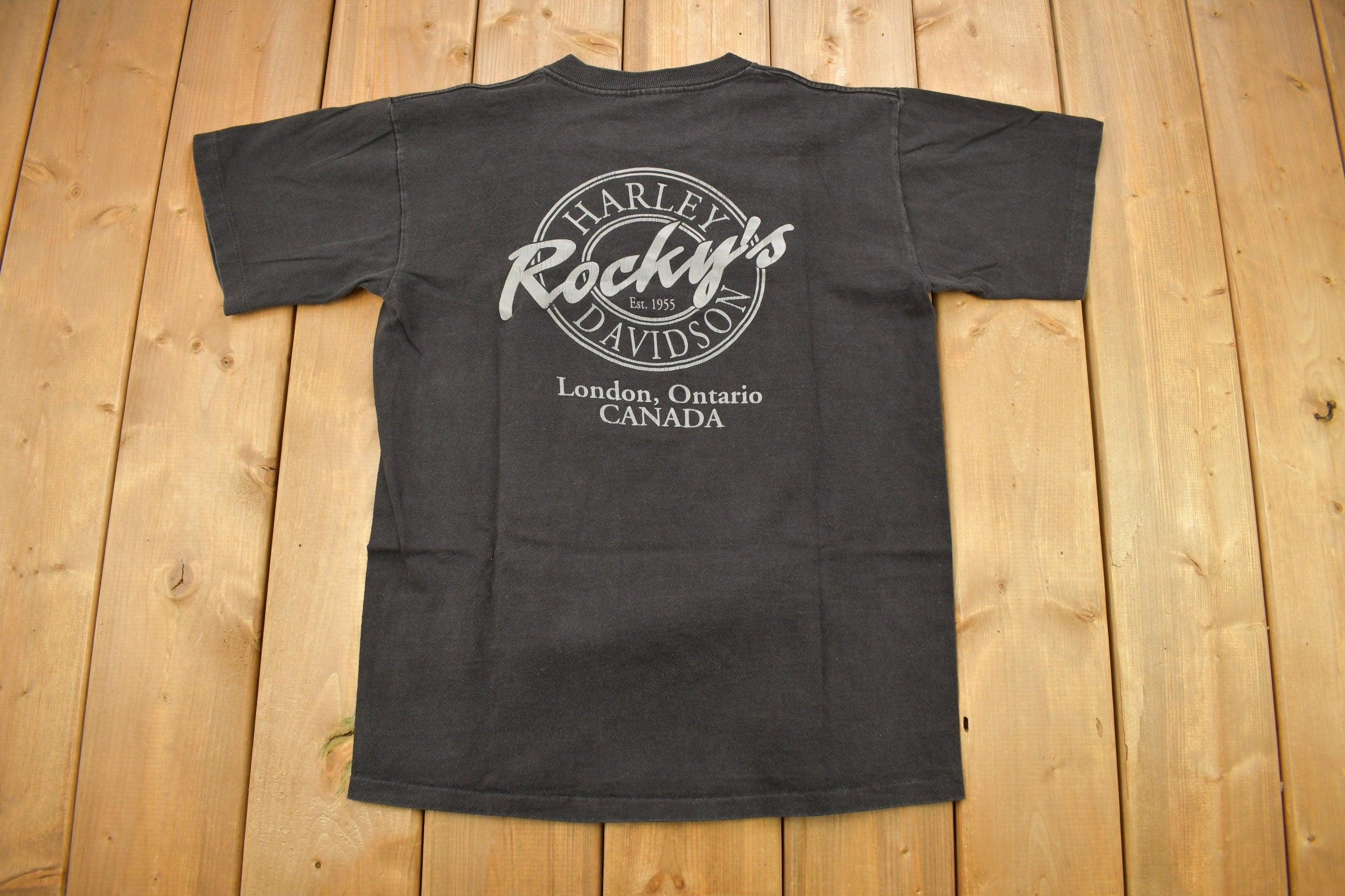 Vintage 1990s Rocky's Harley Davidson London Ontario T-Shirt