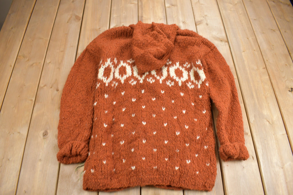 Vintage 1970s Knit Hooded Sweater True Vintage
