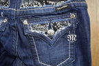 Vintage Y2K Miss Me Bedazzled Low Rise Jeans Size 26x33