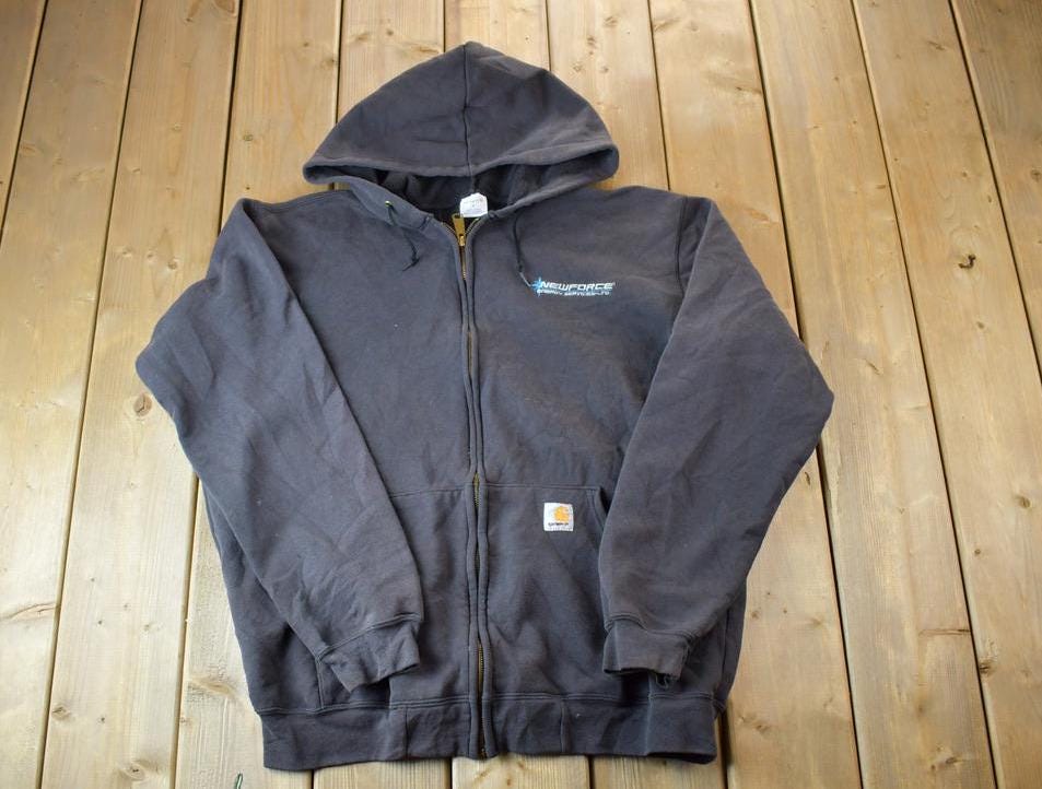Vintage Distressed Carhartt New Force Energy Full Zip Fleece Hoodie Sweatshirt