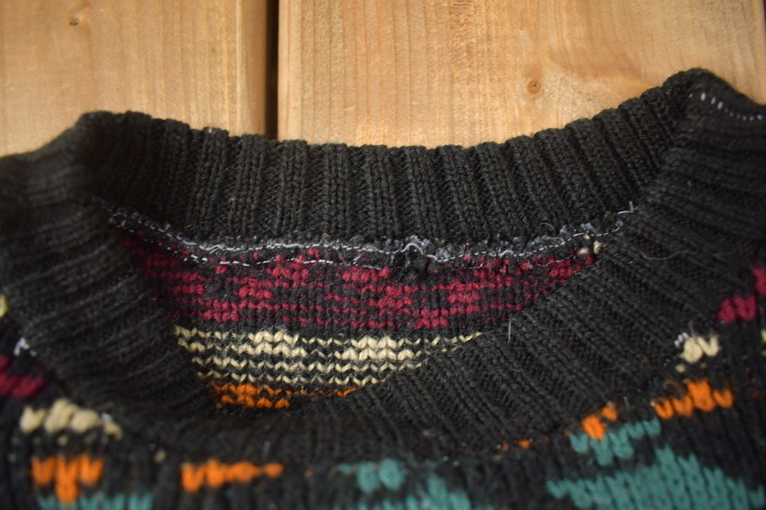 Vintage 1990s Colorful Knitted Crewneck Sweater