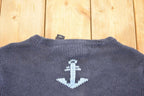 Vintage 1990s Crazy Horse AOP Boating Knit Cardigan Sweater Men's L