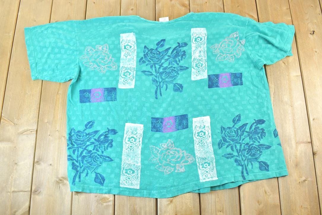 Vintage 1990s EZL Floral AOP Single Stitch T-Shirt