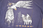 Vintage 1990s Outdoorsman Howling Wolves Eagle Souvenir T-Shirt Men's XL