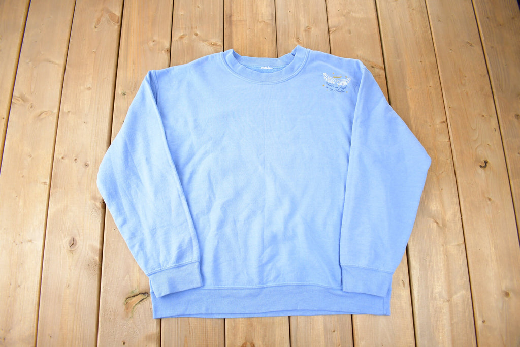 Vintage 1990s Angel On My Shoulder Embroidered Crewneck Sweatshirt