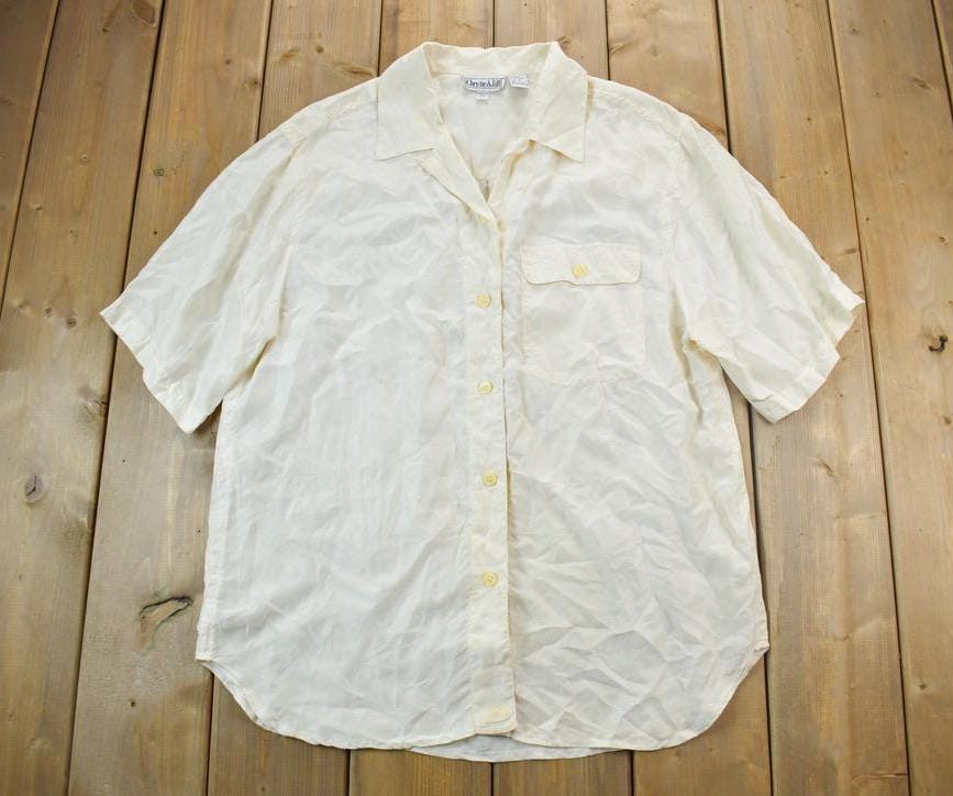 Vintage 1990s Christie & Jill Cream Button Up Shirt