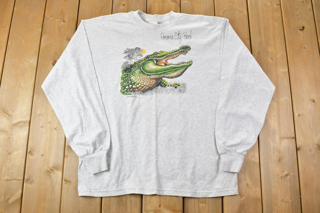 Vintage Y2K Panama City Beach Crocodile Crewneck Sweatshirt