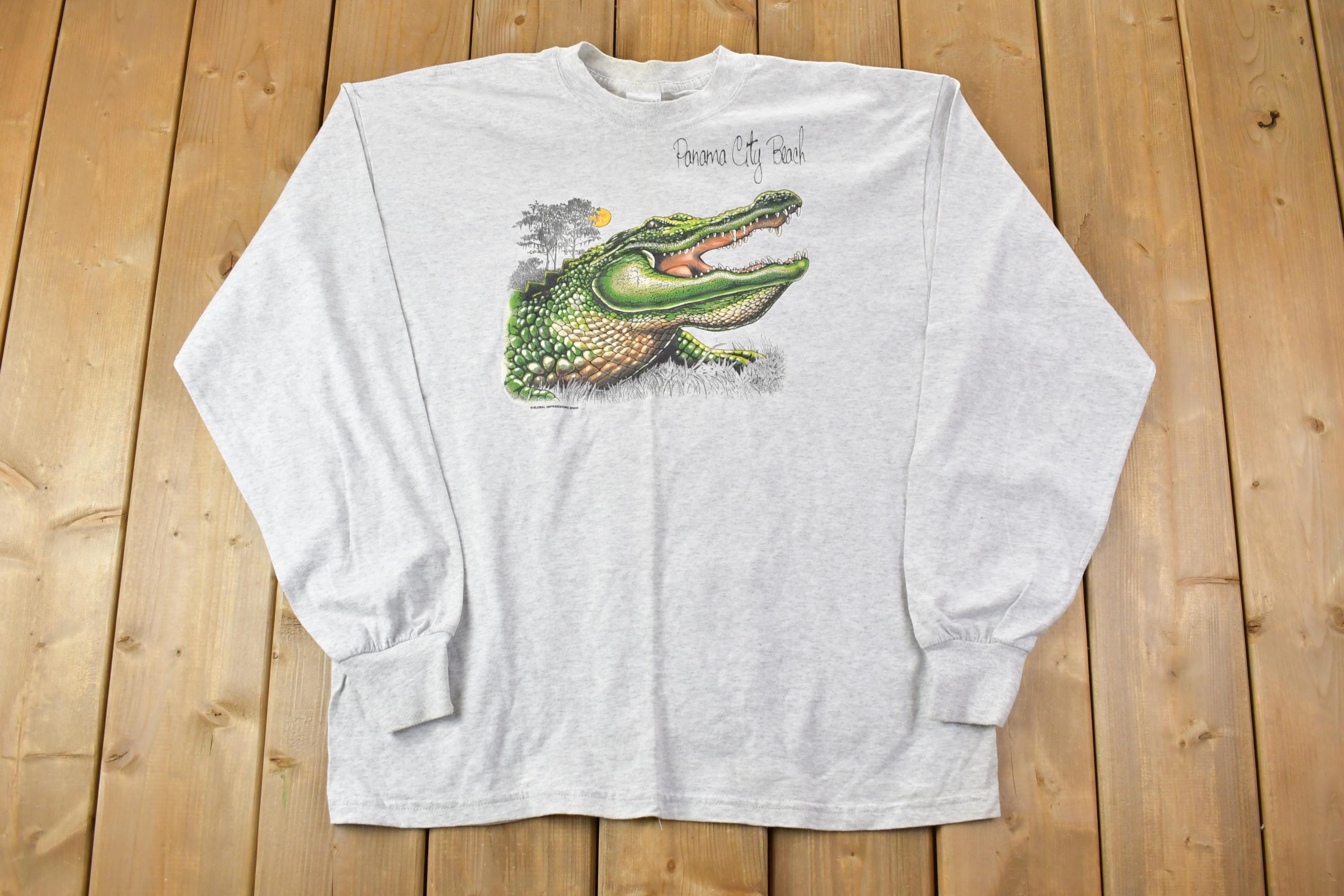 Vintage Y2K Panama City Beach Crocodile Crewneck Sweatshirt