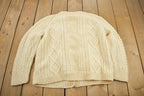 Vintage 1980s Kennedy Of Ardara 100% Wool Cable Knit Cardigan Sweater