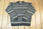 Vintage 1990s TipTop Classics Knit Abstract Pattern Crewneck Sweater Made In Canada  90s Crewneck  Preppy Knits