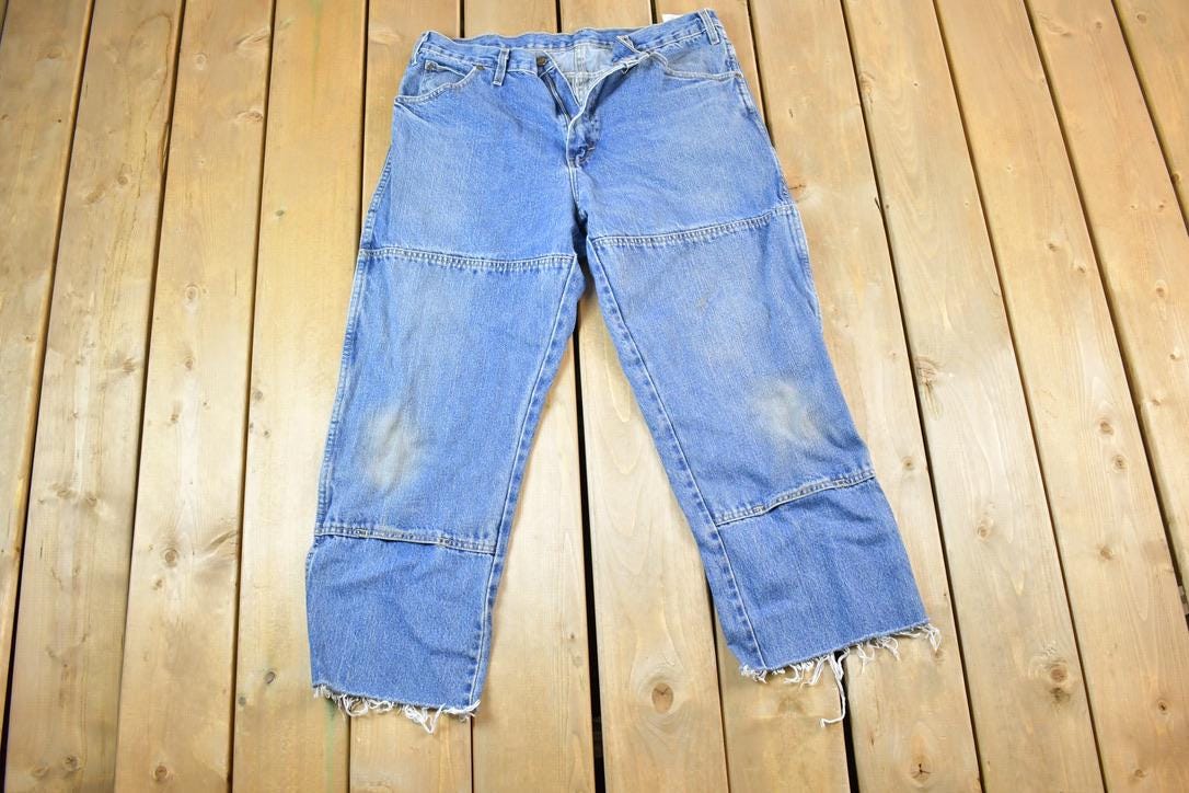 Vintage 1990s Dickies Denim Work Jeans Size 36 x 30  90s Carpenter Pants  Distressed Carhartt  Vintage Workwear