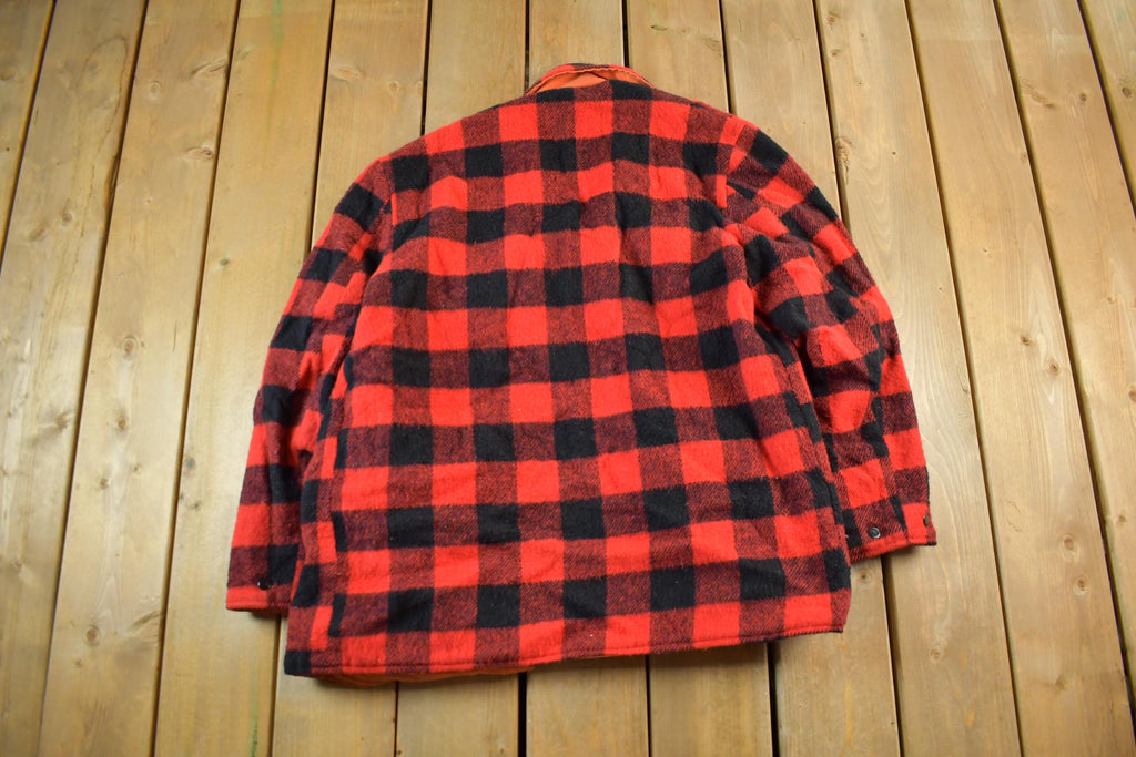 Vintage 1960s 1970s Buffalo Plaid Hunting Jacket Men's Large
