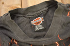 Vintage 1990s Pierce Harley Davidson De Kalb Illinois Lightning Graphic T-Shirt