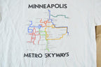 Vintage 1990s Minneapolis Metro Skyways Single Stitch T-Shirt / 90s Vintage Transit Map Souvenir Tee / Rare Vacation Tee / Made In USA