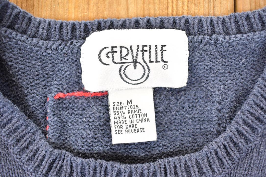 Vintage 1990s Cervelle American Flag Knit Crewneck Sweater Women's M