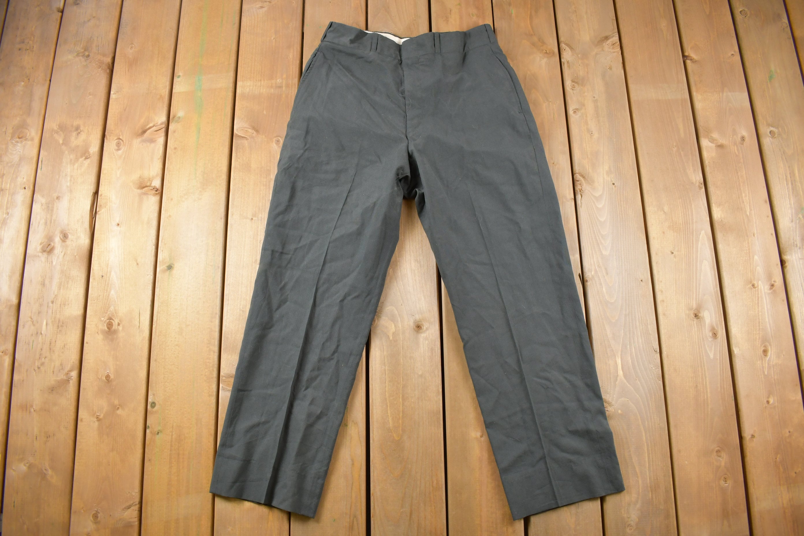 Vintage 1960s Simple Straight Trousers Size 31 x 28