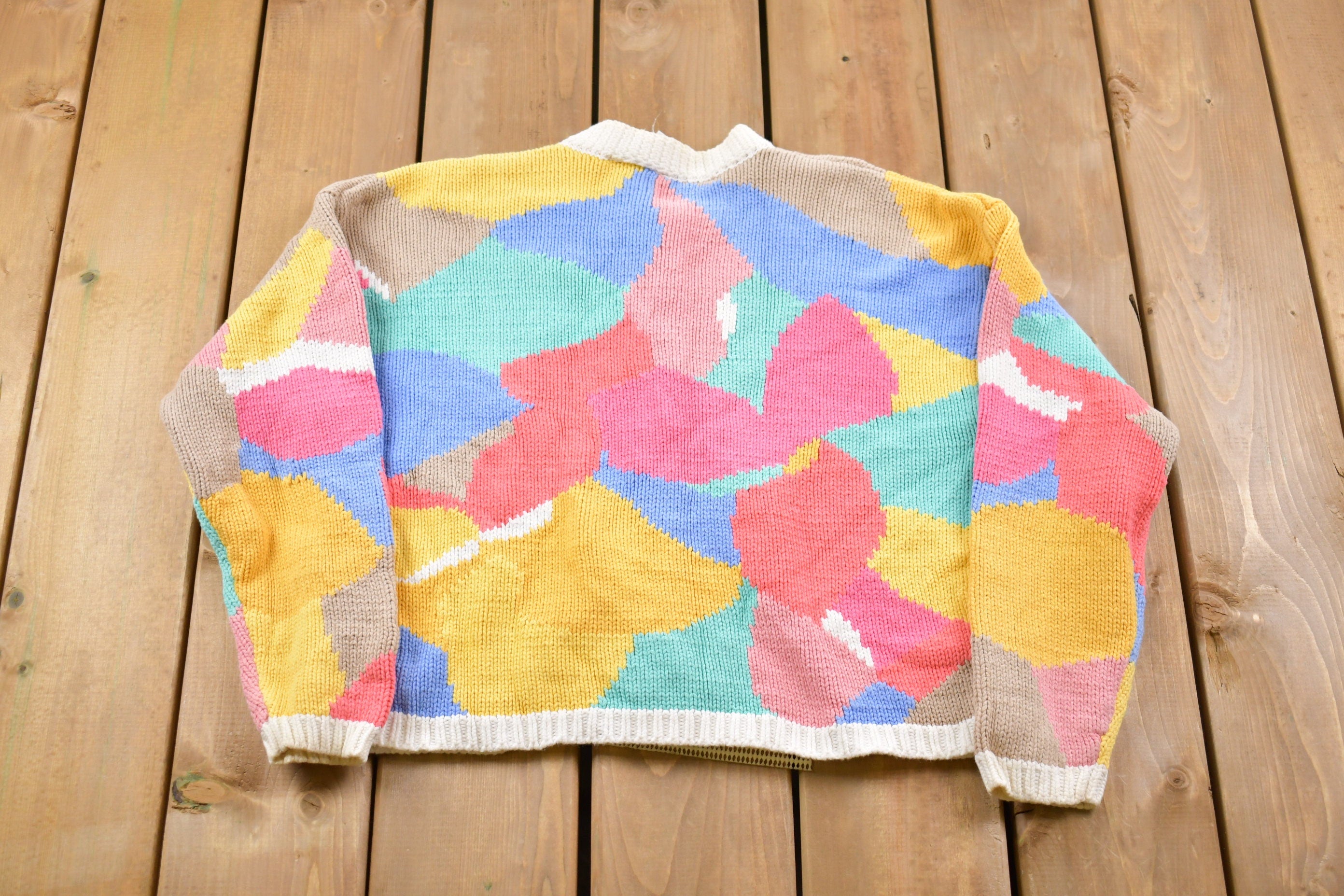 Vintage 1990s Clifford & Wills All Over Print Cardigan Sweater