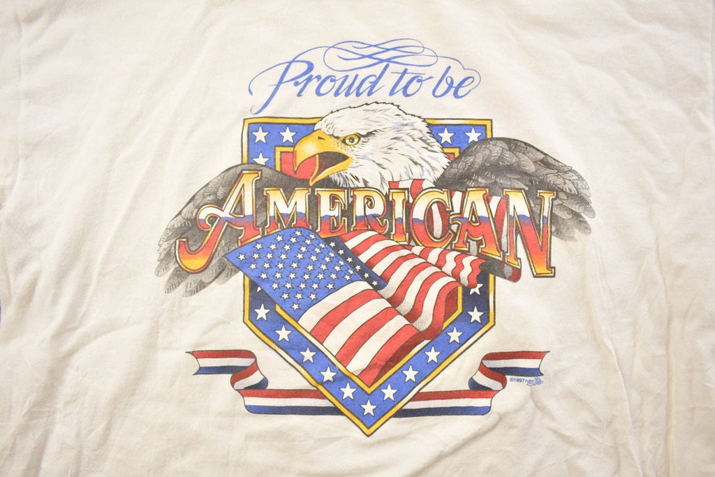 Vintage 1990s Proud To Be American Graphic T Shirt