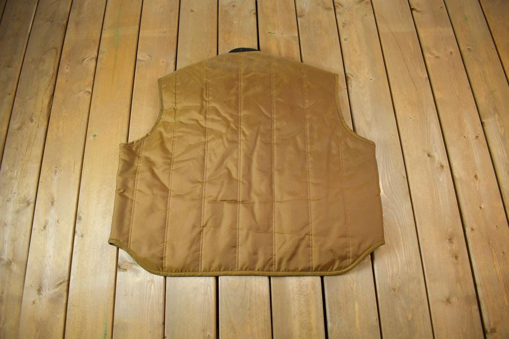 Vintage 1980s Lined Button Snap Workwear Vest - XXL