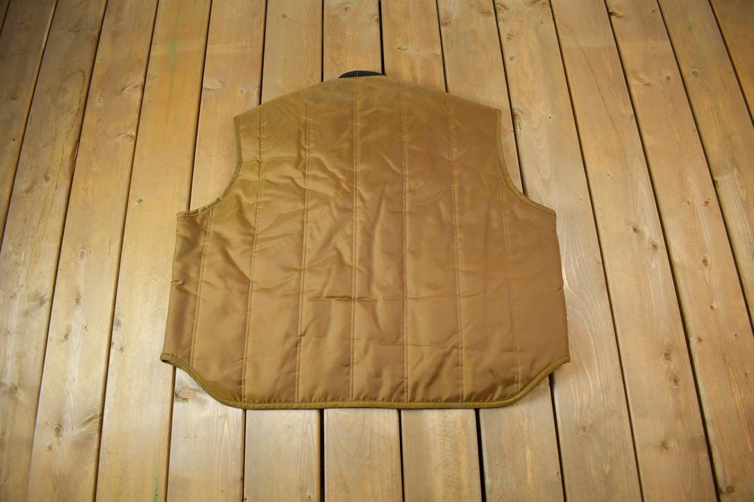 Vintage 1980s Lined Button Snap Workwear Vest - XXL
