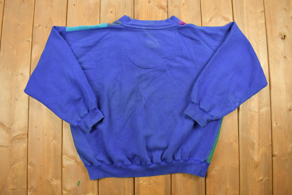 Vintage Chaps Ralph Lauren Colour Block V Neck Sweatshirt 1990's