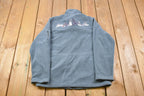 Vintage 1990s Cute Dog Zip Up Fleece Sweater