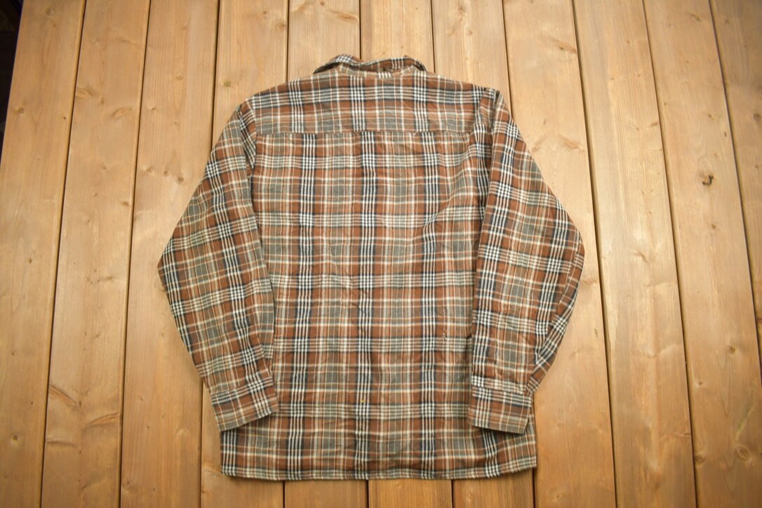 Vintage 1990s Claybrooke Outdoors Plaid Lined Flannel Button Up Shirt