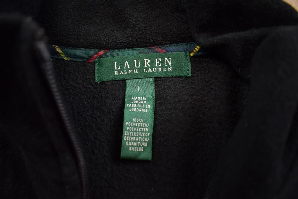 Vintage 1990s Ralph Lauren Embroidered Full Zip Fleece Sweater