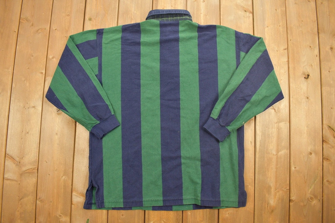 Vintage 1990s Gant Vertical Striped Rugby Sweatshirt