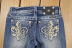 Vintage Deadstock Y2K Miss Me Bedazzled Low Rise Jeans Women's Size 26x31