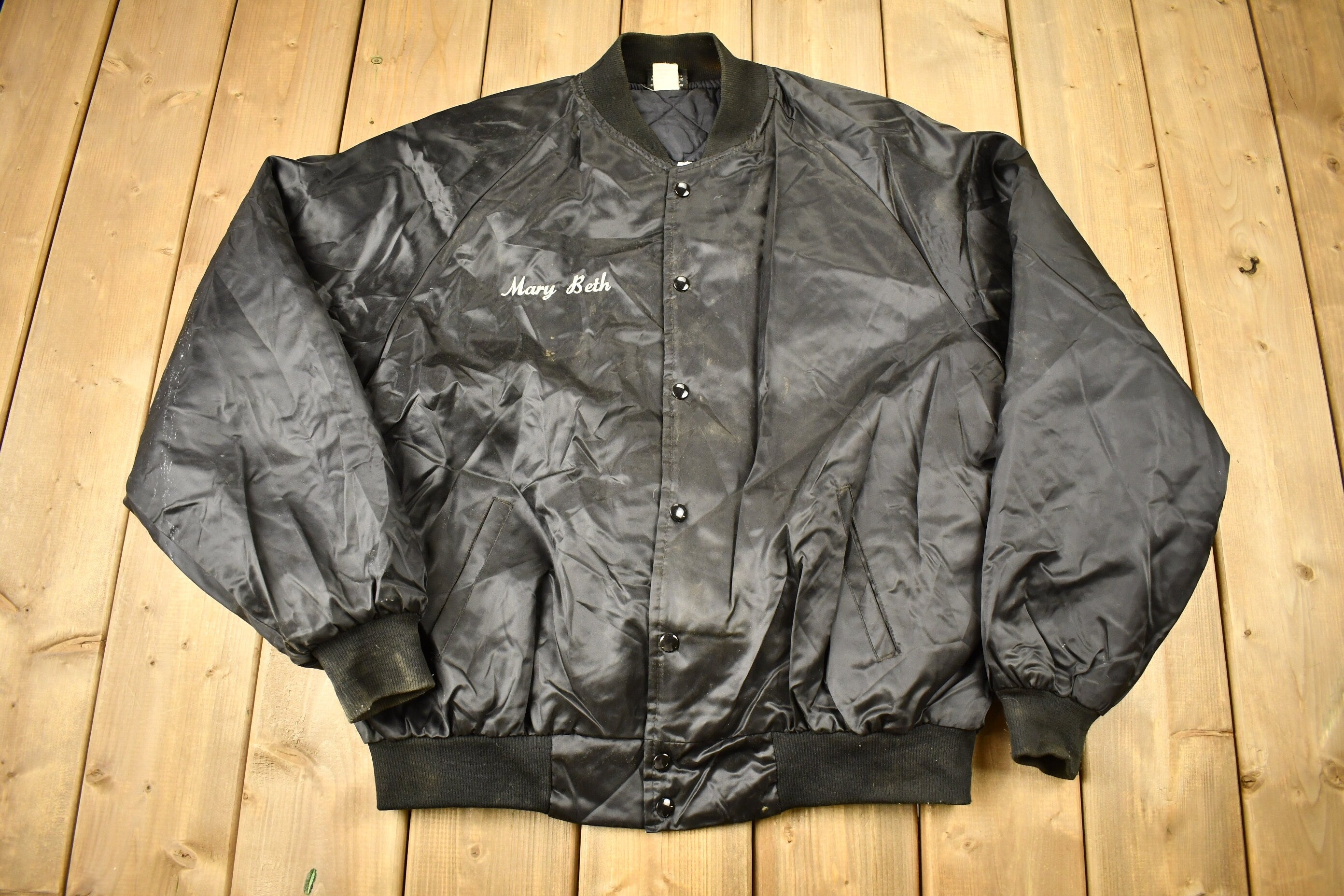 Vintage 1990s Act IV Night Club Satin Bomber Jacket