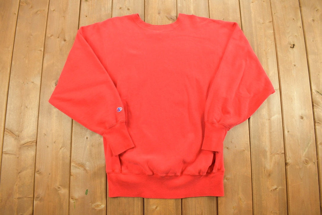 Vintage 1990s Blank Red Champion Reverse Weave Crewneck