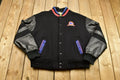 Vintage 1990s Tide Racing Automotive Leather Bomber Jacket  Saxon Leather  Embroidered Logo  Athletic Winter Sportswear  Racing Jacket