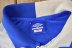 Vintage 1990s Blue & White Umbro Soccer Jersey Made In Canada Size XL