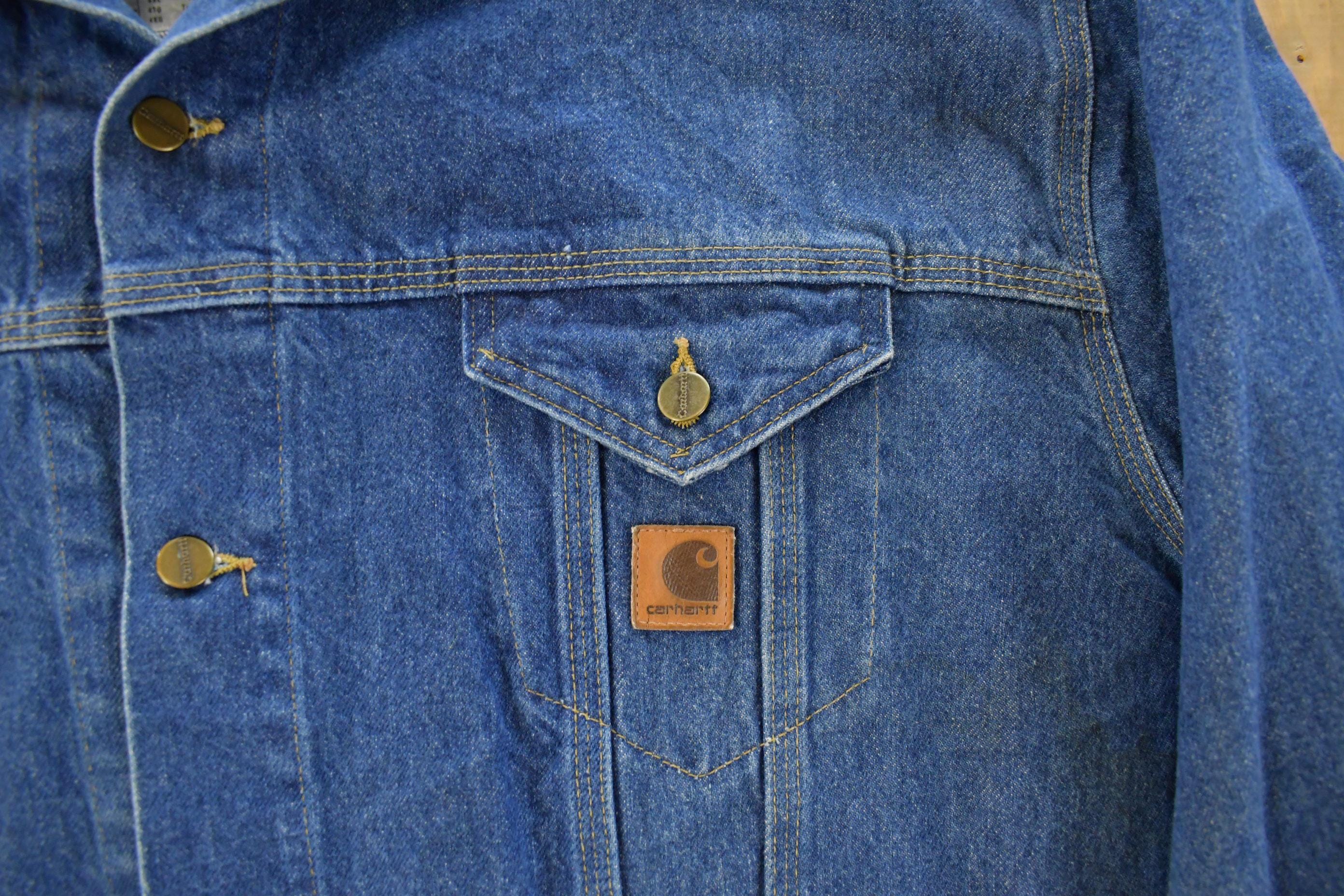 Vintage 1990s Carhartt Denim Trucker Jacket Men's 4XL