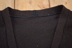 Vintage 1950s Vertical Yellow Racing Stripe Knitted Cardigan Sweater