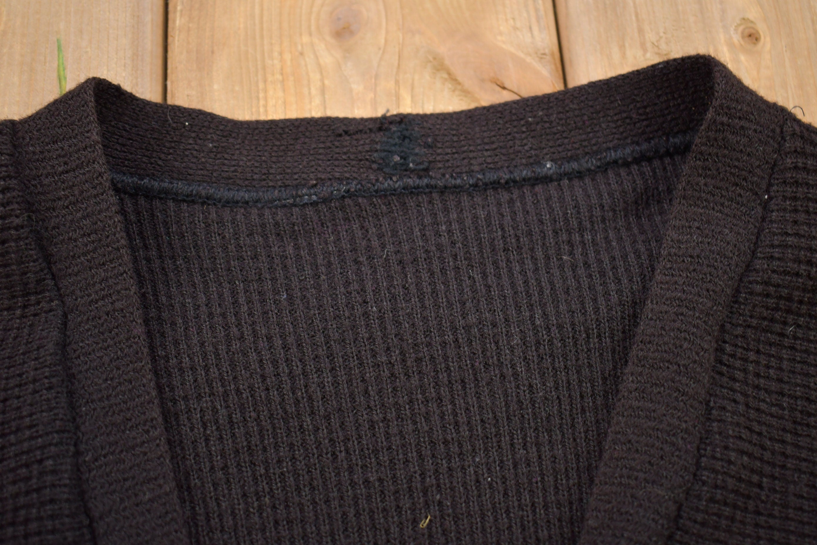Vintage 1950s Vertical Yellow Racing Stripe Knitted Cardigan Sweater
