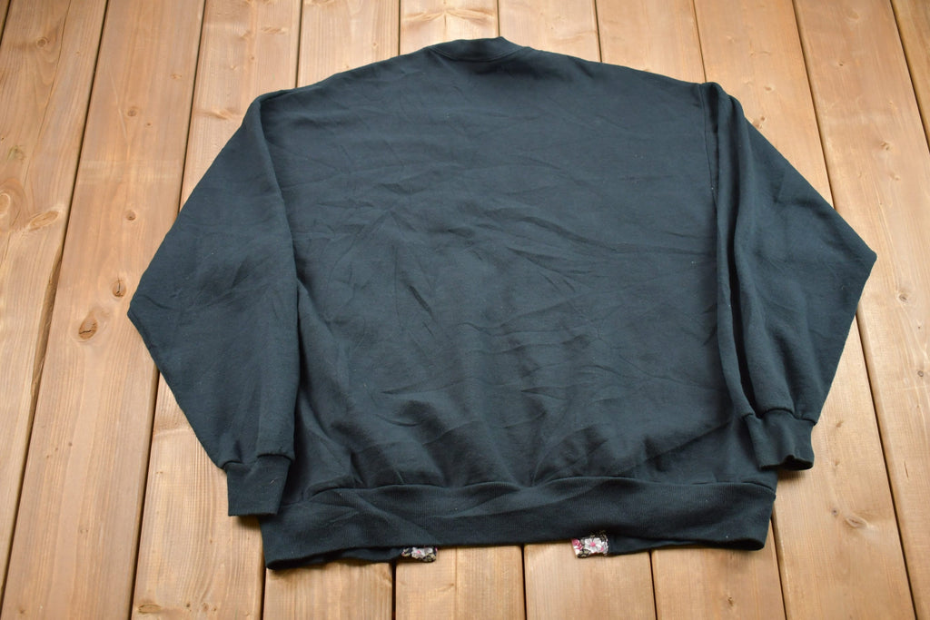 Vintage 1990s Made In USA Floral Cardigan Sweatshirt