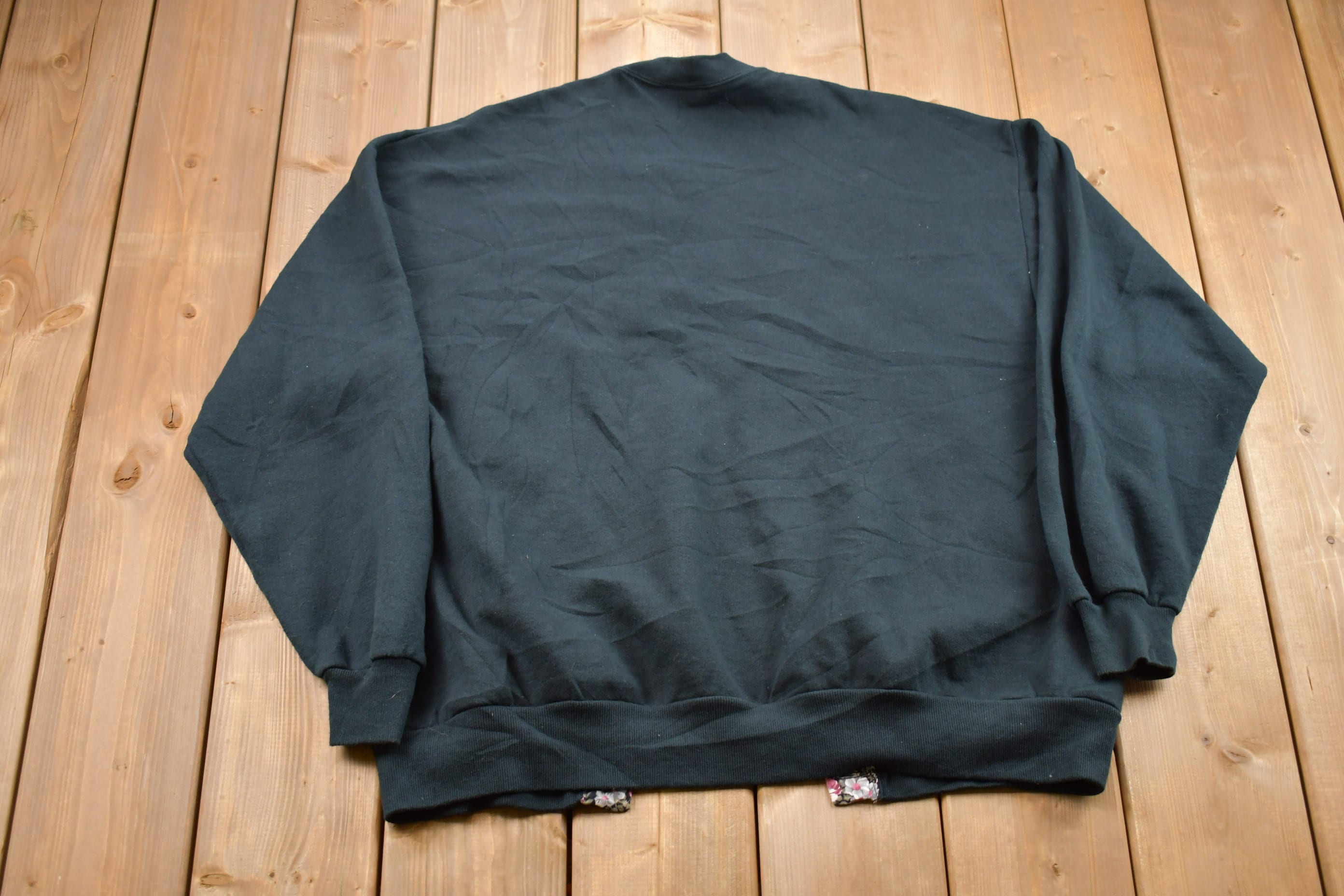 Vintage 1990s Made In USA Floral Cardigan Sweatshirt