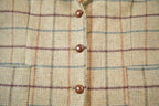 Vintage 1980s Paula Sakes Plaid Wool Silk Lined Blazer