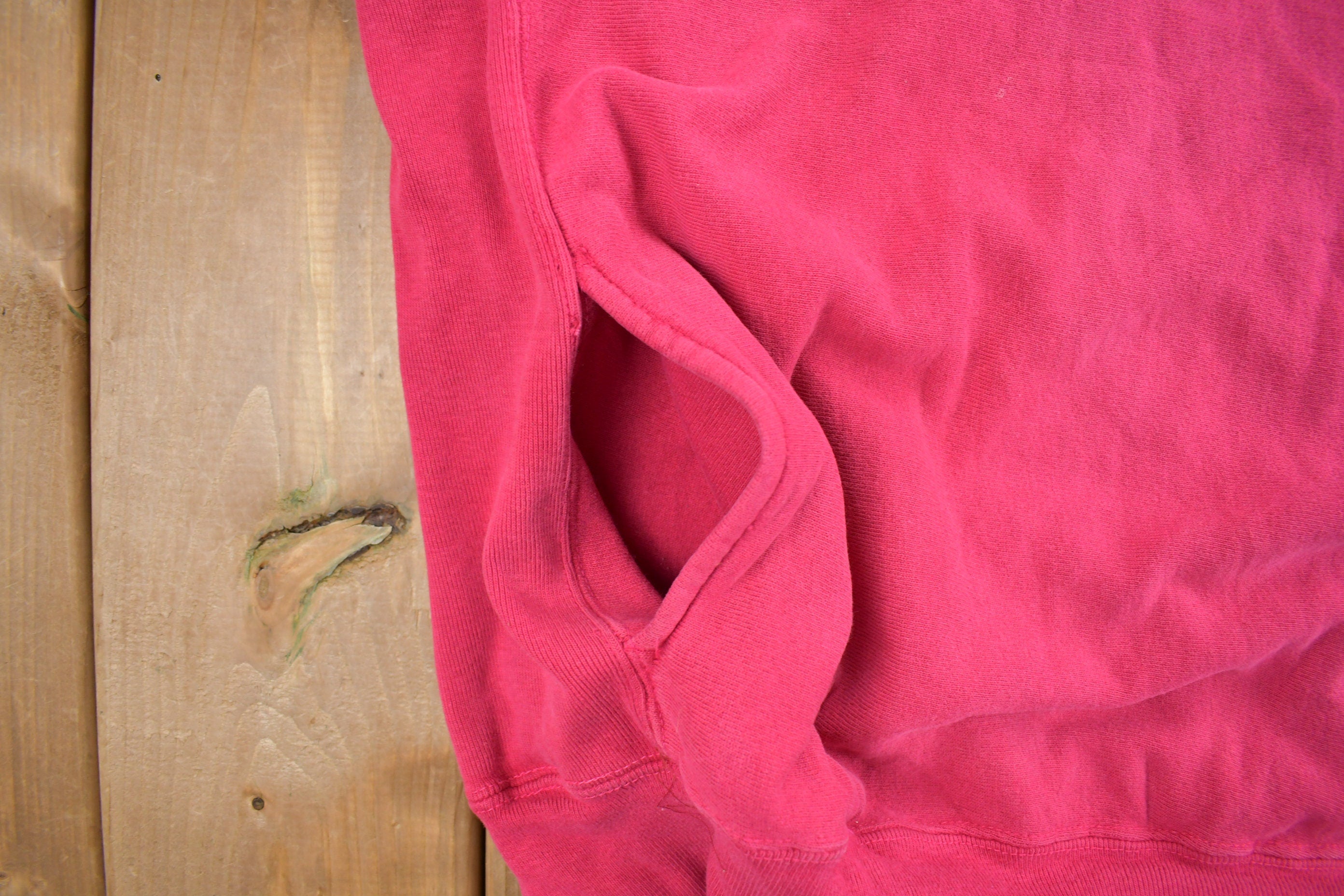 Vintage 1990s Blank Pink Champion Reverse Weave Mock Neck