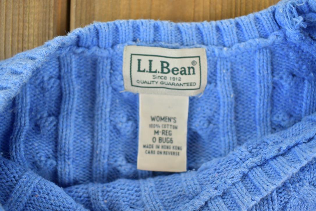 Vintage 1990s Womens LL Bean Cable Knit Crewneck Sweater