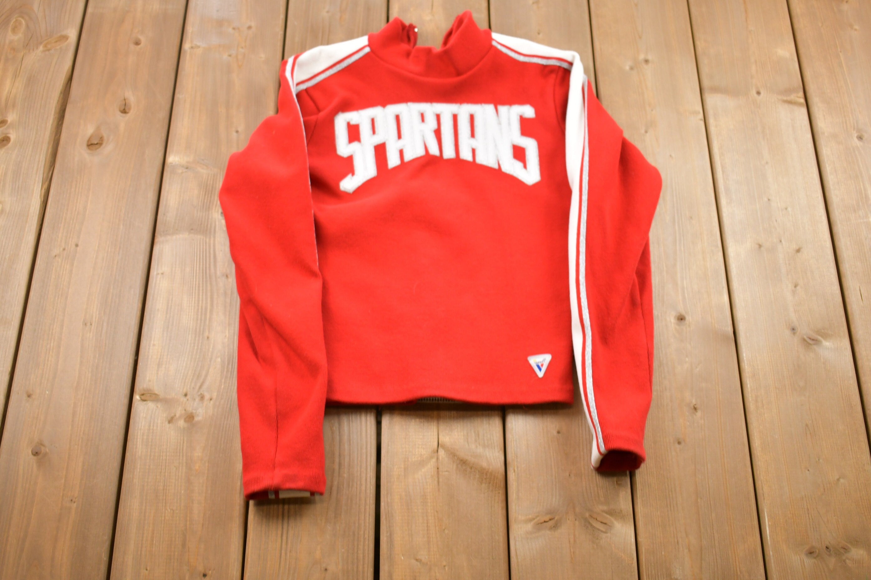 Vintage 1990s Spartans Quarter Zip Knitted Sweater