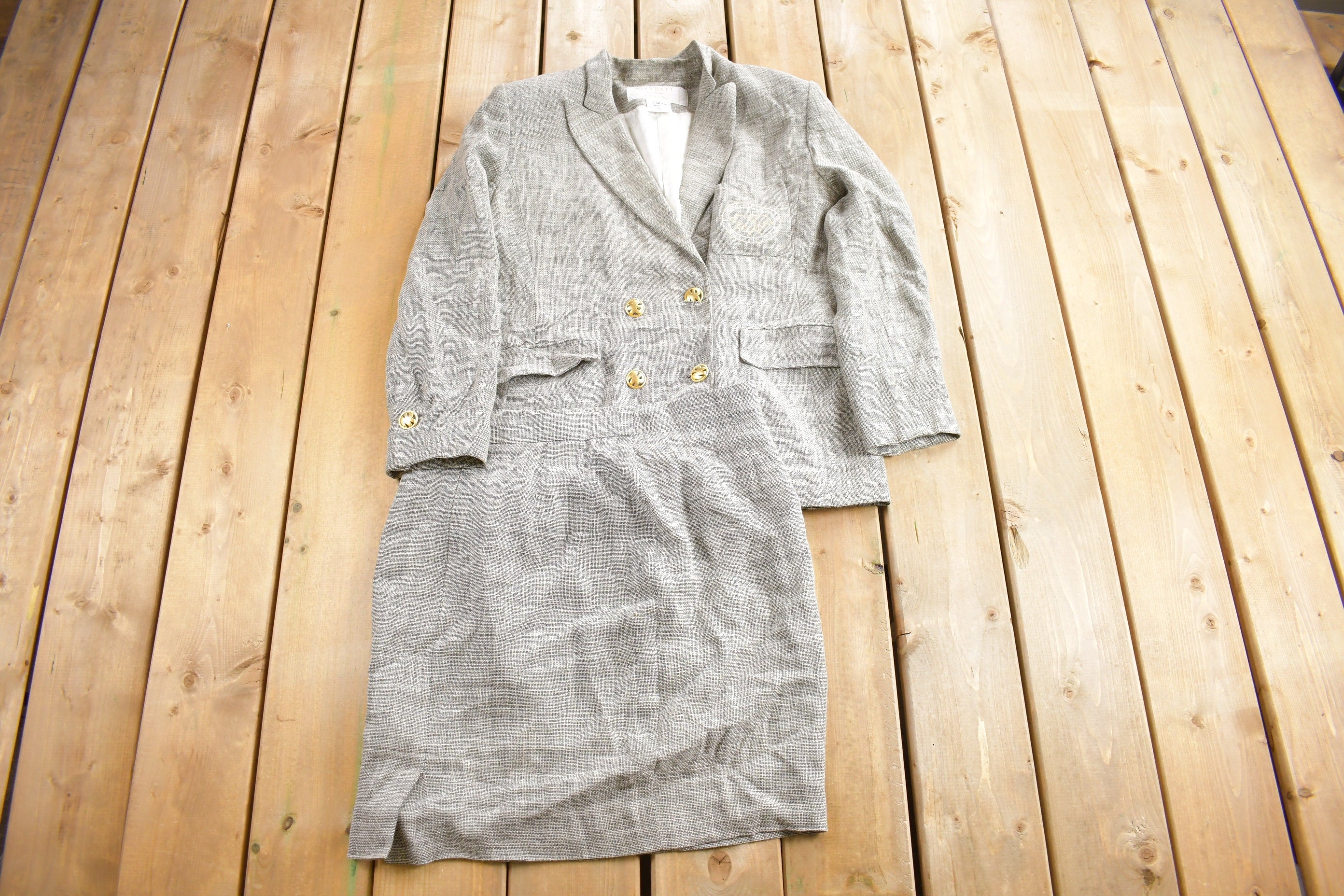 Vintage 1990s Nina Ricci Blazer Jacket & Skirt Set Size 46