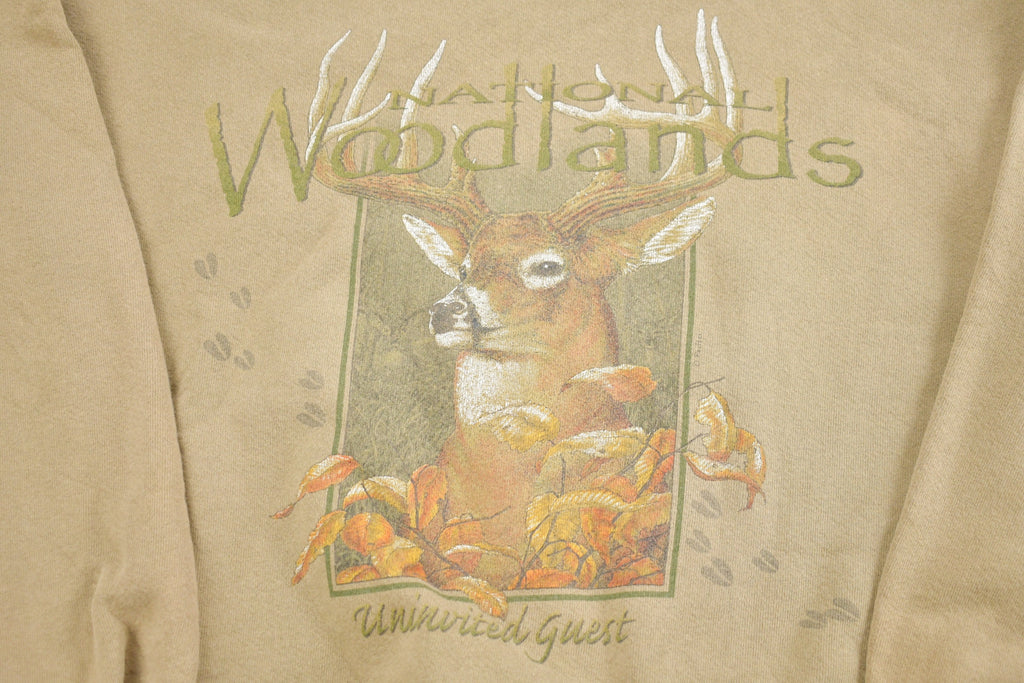 Vintage 1990s National Woodland Deer Graphic Crewneck Sweater