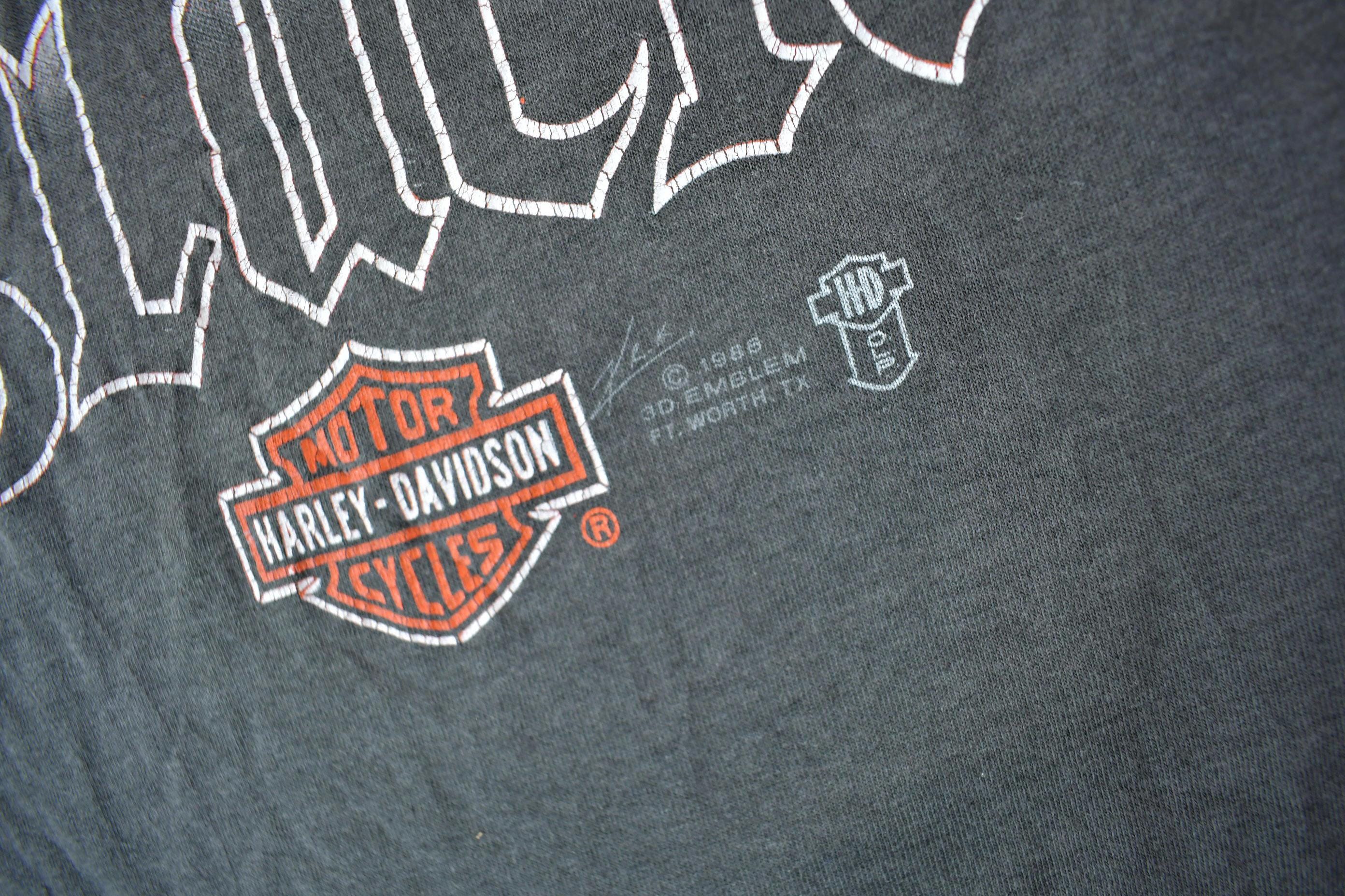 Vintage 1986 Harley Davidson Good guys Wear Black 3 Emblem T-Shirt