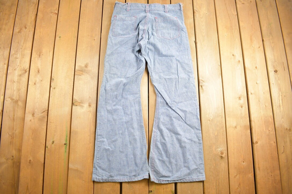 Vintage 1980s Baggy Flare Denim Jeans Size 35 x 31